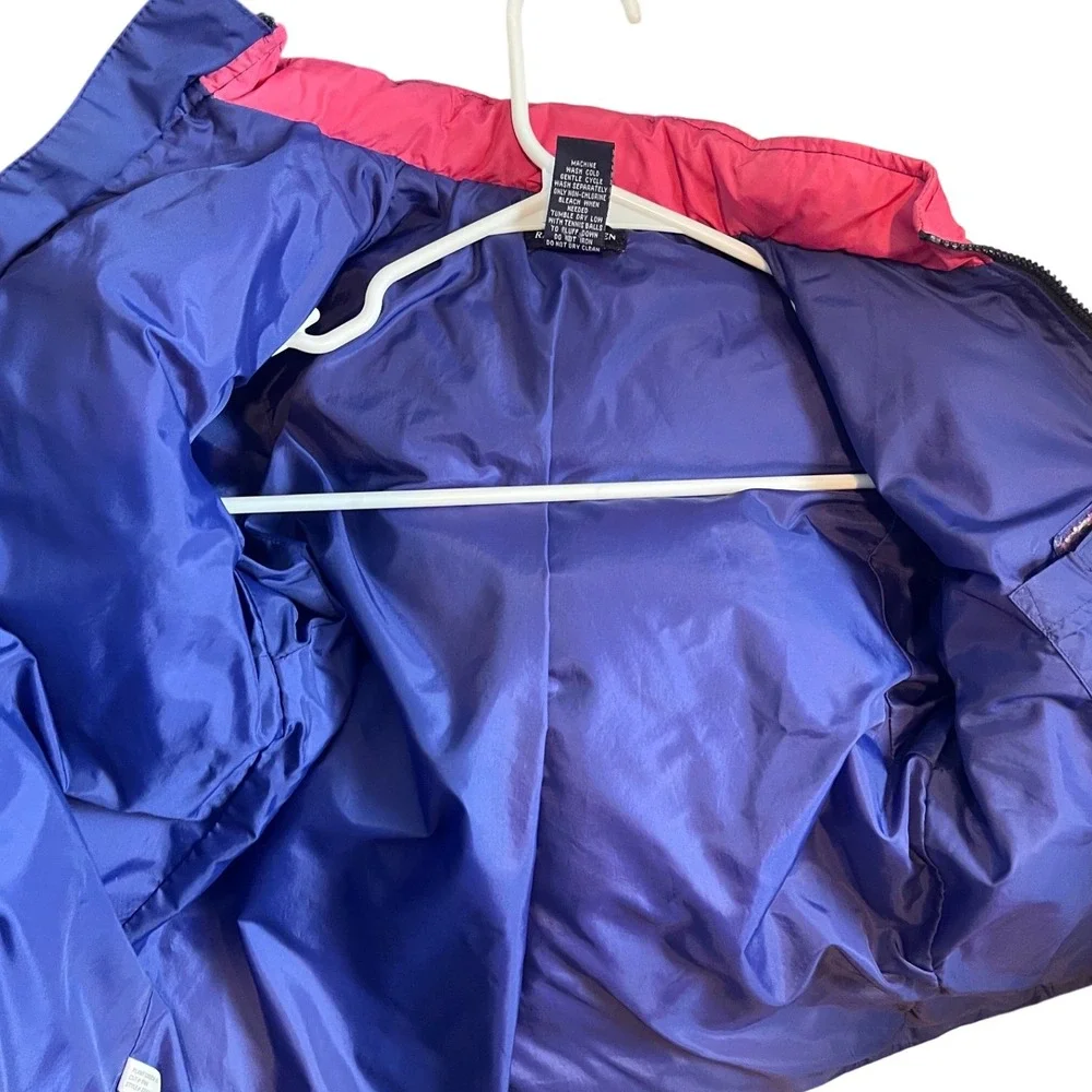 Ralph Lauren Polo Sport Kids Down Jacket Blue Pink Color Block Puffer‎ Size 6/6X